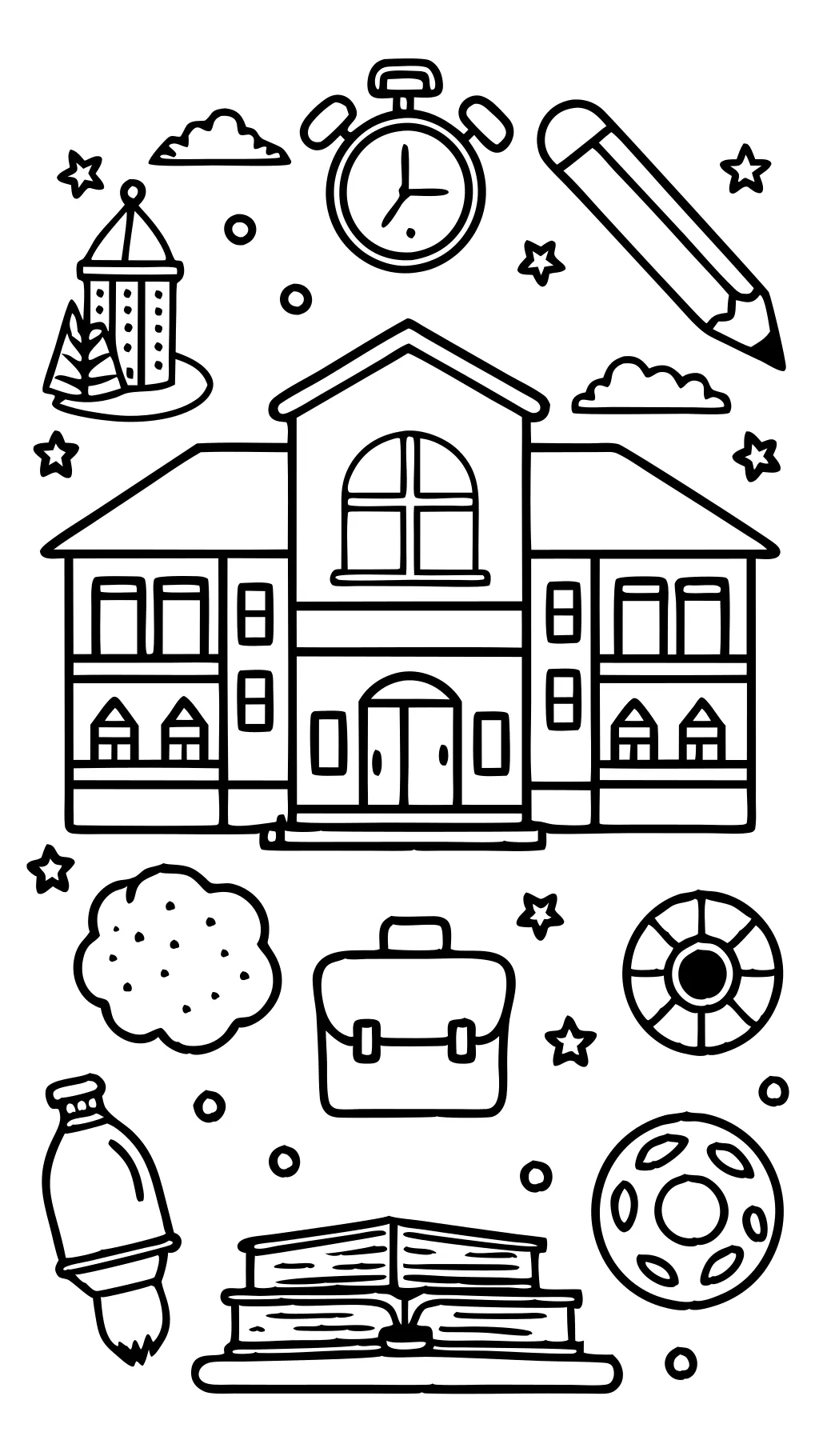 coloring pages of schools